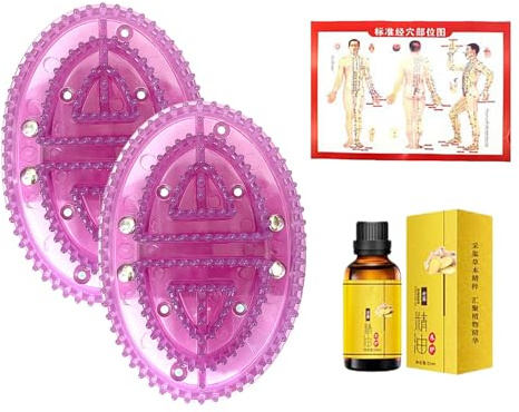 2 x Meridian massageborste, professionella anpassade meridianborstar, Meridian Brush för skönhetssalong med 30 ml eterisk olja, mjuka muskler och reliker trötthet