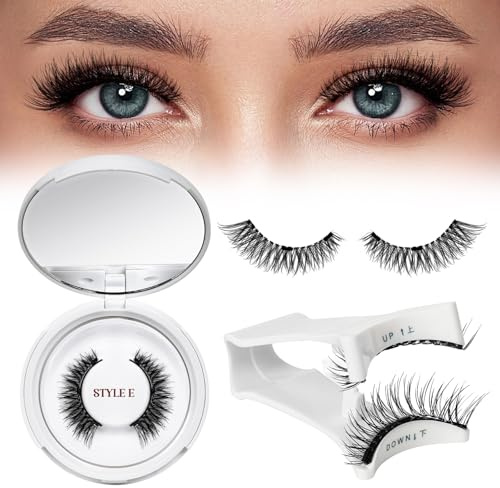 Ciglia magnetiche riutilizzabili con applicatore,Ciglia Finte Magnetiche, non necessita di colla, facile da indossare e rimuovere, Include una guida di utilizz（Set-E-1）