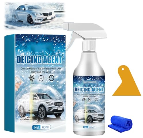 Car Windshield Snow Melting Coating Spray, Snow Repellent Spray De-Icer for Cars - Fast Ice & Snows Remover, Winter Windshield & Glass Coating Protection, Snow Meltings Agent for Car Ice Melting (1)