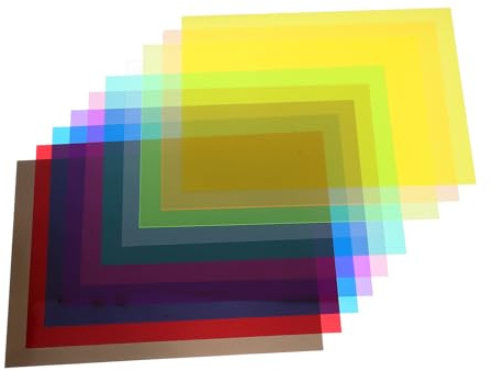 Beatifufu Set 10 fogli PVC A4 trasparenti iridescenti colorati, pellicola PVC spessa resistente per decorazioni fai da te, avvolgimento regalo e artigianato creativo