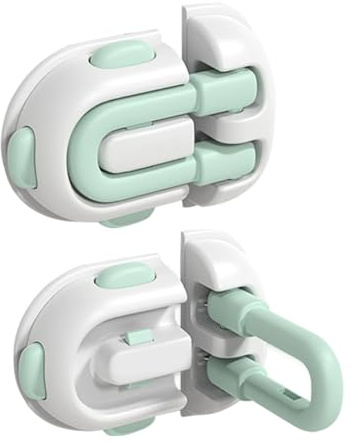 Blocco di Sicurezza per Bambini e Mobili - 2 Pezzi con Adesivo per Sicurezza Bambini - Chiusure Multifunzionali per Porte | per Congelatore Dispensa Ante Cassetti Mobili Frigorifero Forno