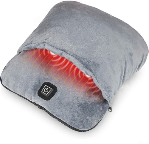 Chauffe-pieds électrique avec massage chauffant et vibratoire, masseur portable chauffant rapide pour le dos, les jambes et les pieds, utilisation à la maison, au bureau, en voiture, pour homme et