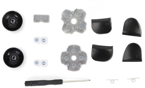 Wakects Kit di Riparazione Controller, Pad in Silicone L1 L2 R1 R2 Set di Cappucci Joystick per Controller PS 5