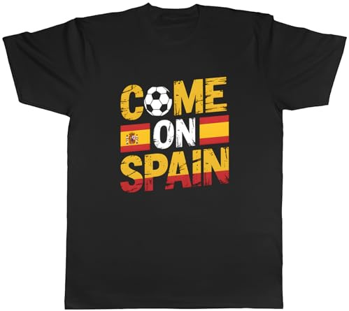 Shopagift Come on Spain Supporter Football Fan Mens Black T-Shirt Tee