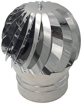 EINSIDE Comignolo girevole, Cappello eolico per camini in acciaio inox AISI 304, Base tonda, ø 180 mm