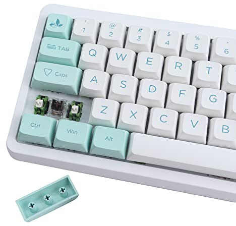 JakeTsai 132 Tasten PBT Keycaps, Dye-Sublimation XDA Profil Mint-Thema für MX-Schalter Mechanische Gaming-Tastatur