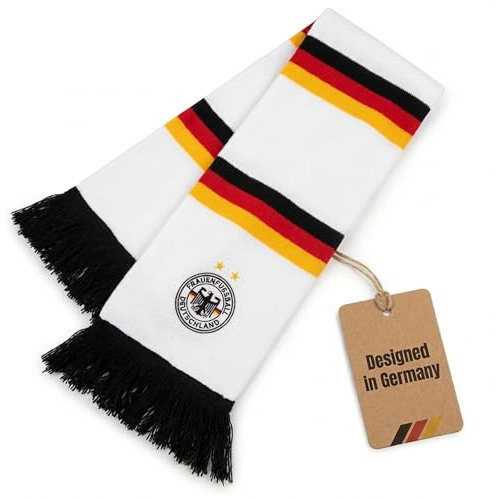 Generisch Tyskland halsduk (FRAUENFUSSBALL) vit broderad, L, Svart, röd, gul, vit, L