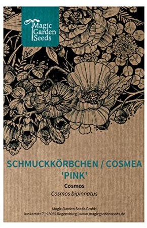 Cosmos / Mirasol “Pink” (Cosmos bipinnatus) aprox. 300 semillas de flor anual de verano/ de corte para parterre balcón terraza maceta y pasto para abejas