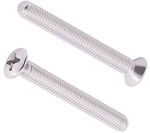 M5-0.8 x 40mm (30 pcs) Oval Head Phillps Drive Machine Screws, Cross Recessed Machine Screws with Slightly Raised Countersunk Head, 304 Stainless Steel 18/8, GB820