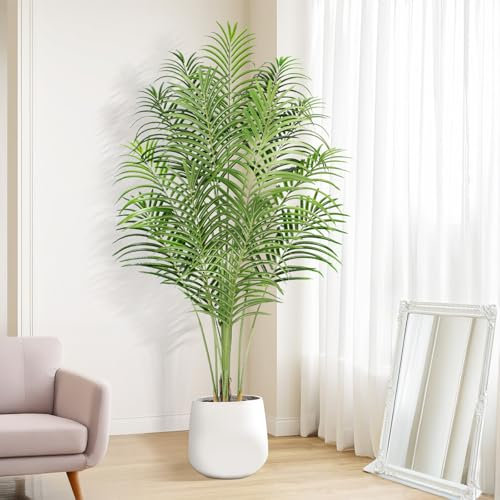 Keeplush Künstliche Pflanzen groß 170cm Kunstpflanze im Topf Plastik Künstliche Palme wie echt Fake Pflanzen deko für Wohnzimmer Balkon Schlafzimmer Büro Perfektes Einweihungsgeschenk (1 Pack)
