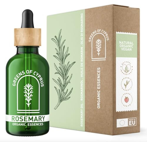 100% huile de romarin bio 10 ml - Huile capillaire contre la chute des cheveux, concentrée, cultivée dans des conditions optimales, huile essentielle pure et naturelle, GREENS OF CYPRUS®