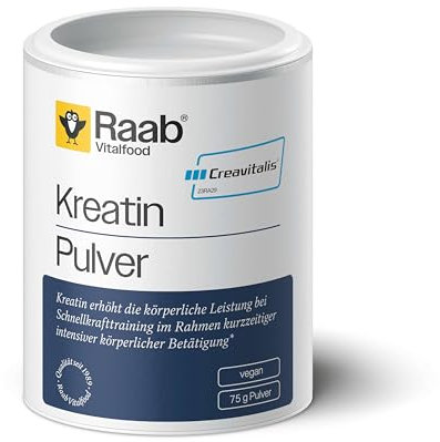 Raab Vitalfood® Kreatin Pulver (75 g) - 99,9% reines Kreatinmonohydrat, Marken-Kreatin Creavitalis® aus deutscher Herstellung, ohne Zusätze