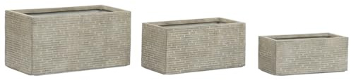 Home ESPRIT Pflanzkasten Beige Fiberglas Magnesium 74,5 x 37,5 x 37,5 cm