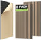 TONOR 2 PCS Paneles Madera para Decorativos, 120 x 60 cm Aislante Acustico Autoadhesivo para Pared, Paneles Acusticos Insonorizacion con Ranura 3D para Sala de Estar/Habitaciona, Nogal Oscuro