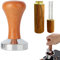 Coffee Tamper, Coffee Press Tamper, Flat Base Espresso Coffee Tamper, Coffee Tamper Espresso Press Wdt Tool with Espresso Coffee Stirrer for Cafes and Coffee Lovers 51 mm