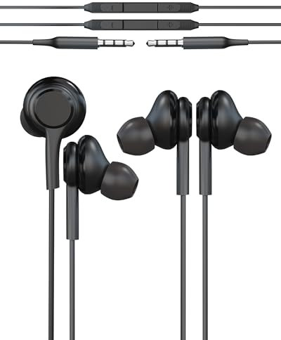 Cuffie con Filo compatibile per Samsung Galaxy (2Pack)Auricolari 3,5mm Gaming Microfono Cuffia In Ear PC Jack Cavo Auricolare da Cuffiette Musica Smartphone Telefono MP3 Cablate Aux Headphones S10-ej