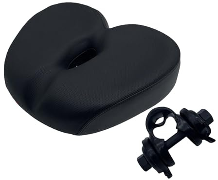 Perfeclan Cojín de Asiento de Bicicleta sin Nariz Cojín de Asiento de Bicicleta Asiento de sillín de Bicicleta Acolchado Suave para Bicicleta de Ejercicio