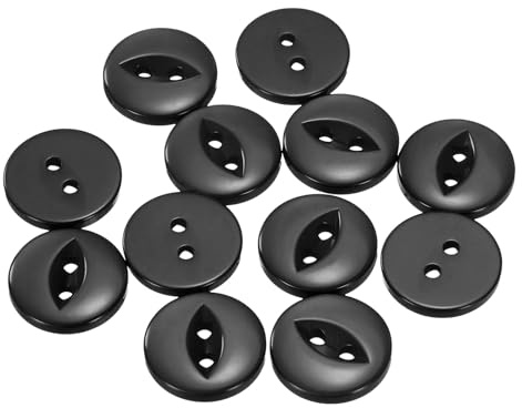 QUARKZMAN 12 stycken knappar 18 mm hartsknappar för sömnad 2 hål runda pysselknappar för kläder sängkläder byxor skjorta blusar klänningar kjol hantverk gör själv, svart