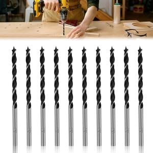 10 brocas para madera helicoidales de 3 mm, broca helicoidal con punta brada, brocas profesionales para trabajar madera, profundidad de perforación de 3,8 Cm, helicoidales en espiral para bricolaje