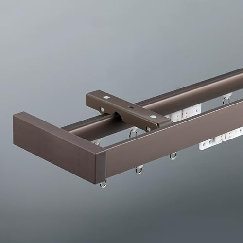 Juego de barras de cortina dobles resistentes para ventanas, varillas de empalme, barra de cortina decorativa ajustable para dormitorio, ventana, patio, puerta corrediza de vidrio (parte superior