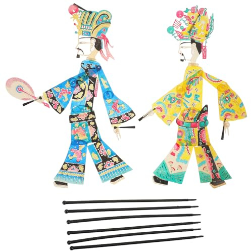 Gatuida Kit per teatro delle marionette delle ombre 2 pezzi - Figure tradizionali cinesi - Burattini creativi con bastoncini - Ideali per spettacoli teatrali e oggetti di scena