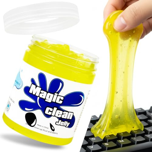 VyxStelyndric Detergente per tastiera, gel per la pulizia degli interni dell'auto, riutilizzabile, sottile, per interni auto, laptop, PC, stampante ed elettronica, gel universale per la rimozione