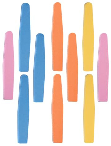 NUOBESTY 10pcs Multi-Side Nail File Blocks with Sponge Buffer, Washable Manicure and Pedicure Polishing Files Set in Blue, Orange, Pink, Yellow for Professional Nail Care and Shaping