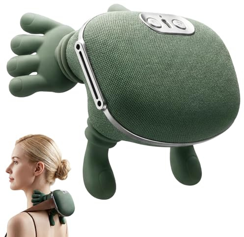 chufa Neck Massager with Heat, Portable Shoulder & Back, Cordless Deep-Tissue Kneading, Quiet Brushless Motor, Adjustable Strap, USB-C Rechargeable, Non-Slip Grip, Home/Office/Travel – Green