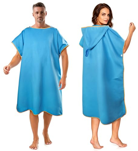 DIELOVEHUA Badponcho för vuxna, surfponcho, badponcho, strandhandduk, strandponcho, snabbtorkande, vind- och varm, poncho handduk för sport, camping, strand, surfing