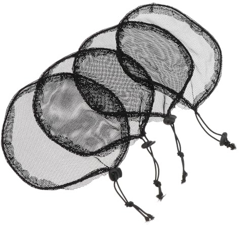 BETOOKY 4 Piezas de Redecillas Elásticas para Moño, Gorros de Red Negros de Nylon y Encaje, Transpirables y Cómodos para Ocasiones Formales