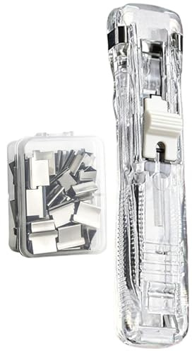 Binder Clip Häftare - Bärbar pappersbindare Dispenser, Compact Document Organizer | Återanvändbart tryckfästverktyg för hemmakontor skola skrivbordsfiler räkningar böcker, effektivt häftverktyg