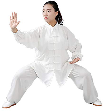 Daoba Ropa de Tai Chi con Unisexo Gong Fu Artes Marciales Trajes de Artes Marciales Ropa Completa Tops y Pantalones Delgado y Transpirable