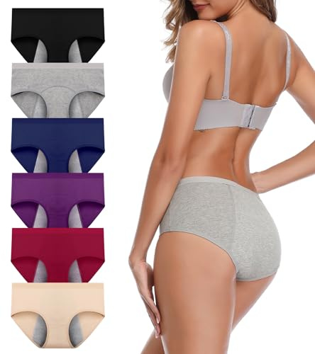 JojoQueen Period Panties for Women Ladies Cotton Underwear Soft Stretch Briefs Plus Size Menstrual Panty