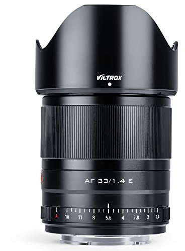 VILTROX 33mm F1.4 E Auto Focus Lens APS-C Large Aperture Eye Focus Prime Lens for Sony E Mount Camera A5000 A5100 A6000 A6100 A6300 A6400 A6500 A6600 NEX-6 A7 A7 A7S A7C A7Ⅱ A7RⅡ A7SⅢ A7Ⅲ A7RⅢ black
