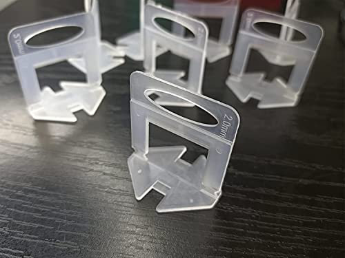 Tile Leveling System 2mm 600 Pcs for Professional Ceramic Tile and Stone Installation,Tiles Leveler Spacers Clips for Wall Floor 2mm,Spacers Only,600 Pcs
