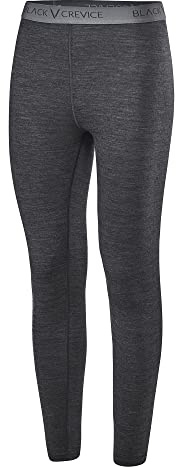 Black Crevice Merino Underbyxor för kvinnor I Högkvalitativa merino underkläder för kvinnor I Merino skidunderkläder för kvinnor av 70% merinoull & 30% PES I temperaturreglerande merinounderbyxor