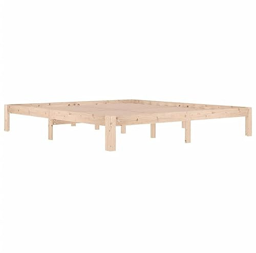 vidaXL Massivholzbett, Bett Holzbett für Schlafzimmer, Bettgestell Bettrahmen mit Lattenrost, Doppelbett Schlafzimmerbett, 180x200cm
