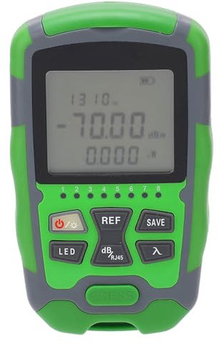 Optical Fiber Power Meter, ‑70~+10dbm 850-1650nm Digital Display, Universal Interface Portable Fiber Optic Cable Tester Tool, for Detecting Cable Faults