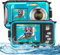 Cámara Digital a Prueba de Agua,Aomdom Full HD 2.7K 48MP Sumergible Zoom Digital 16X Acuatica Niños Pantallas Duales antivibración para bucear con esnórque