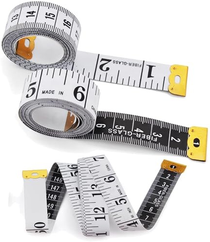 2 Pcs Dual Sided Durable Measuring Tape For Body 200cm/78.7in Soft Inches Body Measuring Tape For Body Waist Bmi Weight Control Clothes Size Sewing Measure Tape (White)