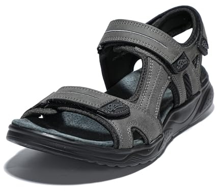 JOMIX Sandali Uomo Estivi Comodi Sportivi Sandali Bassi Eleganti Trekking Ciabatte Uomo da Casa Mare Spiaggia SU8179 (Grigio, 43)