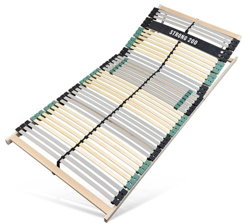 Sleepneo Lattenrost aus Buchenholz, extra Stabiler Lattenrahmen 120x200, bis 200Kg, Kopfteil verstellbar, 7-Zonen-Lattenrost mit 42 Latten, Made in Germany
