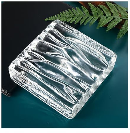ZNQNDSR Briques De Verre Haute Transparence Wave Clear Crystal Brick avec Protection De L'intimité pour Les Bureaux, Les Hôtels, Les Salles De Bain Et Les Chambres À Coucher(1PCS)