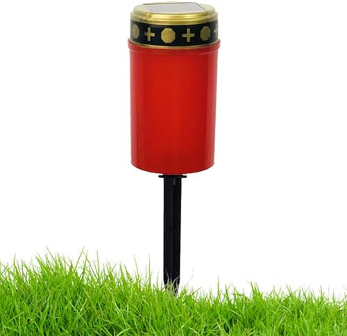 Lámpara funeraria LED - iluminación solar, luz nocturna al aire libre | Lámpara de tumba Gollada que una atmósfera relajante durante momentos de oración, ceremonias o recuerdo