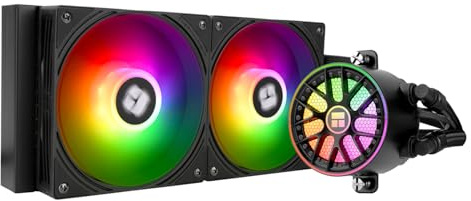 TR Thermalright AQUA ELITE 240 V6 ARGB Schwarz Liquid CPU Kühler, 240mm Aio Kühlung, Double PWM Lüfter-ARGB, für AMD AM4/AM5, Intel LGA1851/1700/115x/1200(Schwarz)