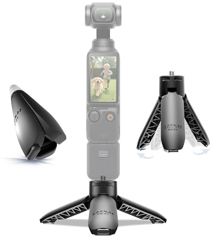 Leekai PX01 Auto Open Mini Tripod for DJI Osmo Pocket 4/3, Vlog Tripod Stand, Automatic Pocket Stand Grip, Small Camera Selfie Stick for Action 6/5 Pro/4/3, insta360 X5/X4/X3, Xtra Muse, AKASO EK7000