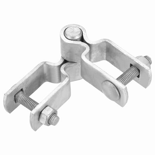 sourcing map Chain Link Fence Gate Post Hinge, 1 x 1 Galvanized Steel Chain Link Fence Post Hinges Heavy Duty Gate Frame Hinge with Bolts and Nuts for Outside Square Pipe