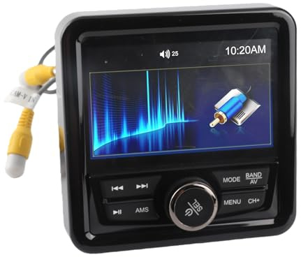 Eminchu Marine Gauge Receiver Väderbeständig Bluetooth MP5-spelare för Båtstereosystem 4 Tums Display