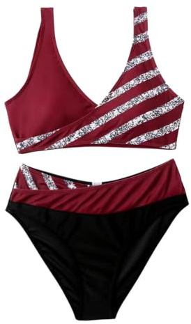 Bikiniset för kvinnor,Bikinibaddräkter för kvinnor Justerbar V-hals | Baddräkt Dam Bikini Set för , pool, vattenpark, tropisk semester, sommarsemester, kryssning,