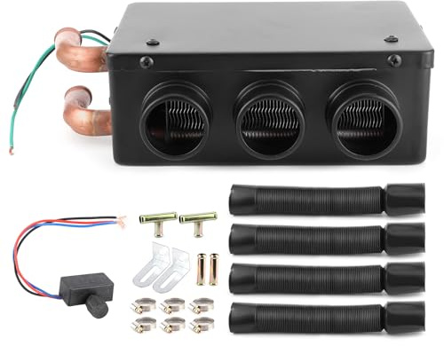 Chauffage de Voiture, Duokon 12V 50W Chauffage de Voiture 3 Trous Portable Hiver Chauffage Rapide Plus Chaud Gel éliminant Le Faible Bruit
